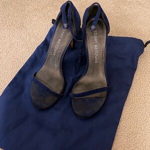 Stuart Weitzman Navy Blue Strappy Heels